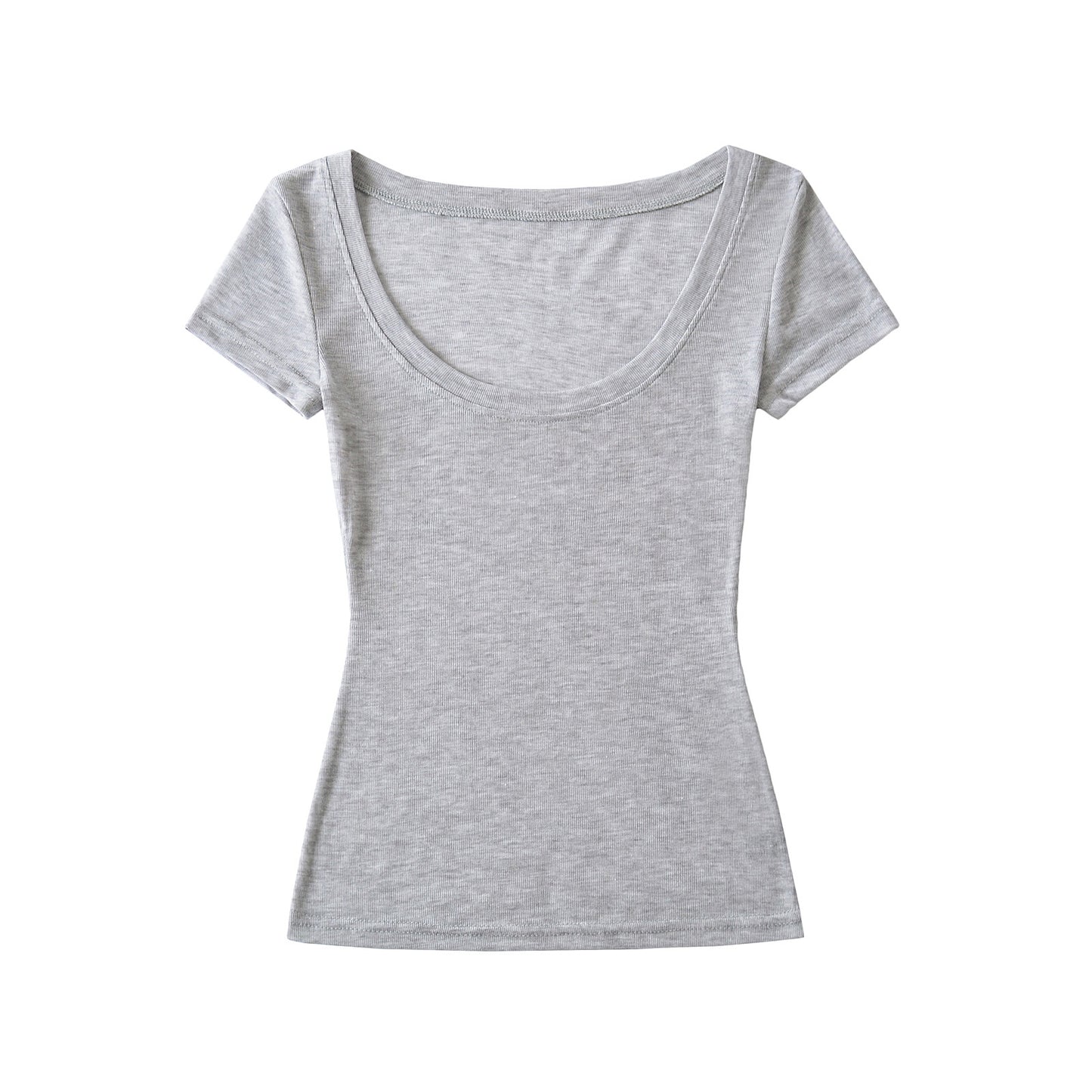 Spring New Summer Casual Pure Thin Transparent Lazy Pure Desire Short Sleeve T-shirt
