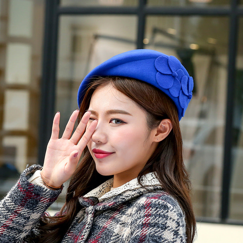 Beret Women's Winter Sheep Felt Hat