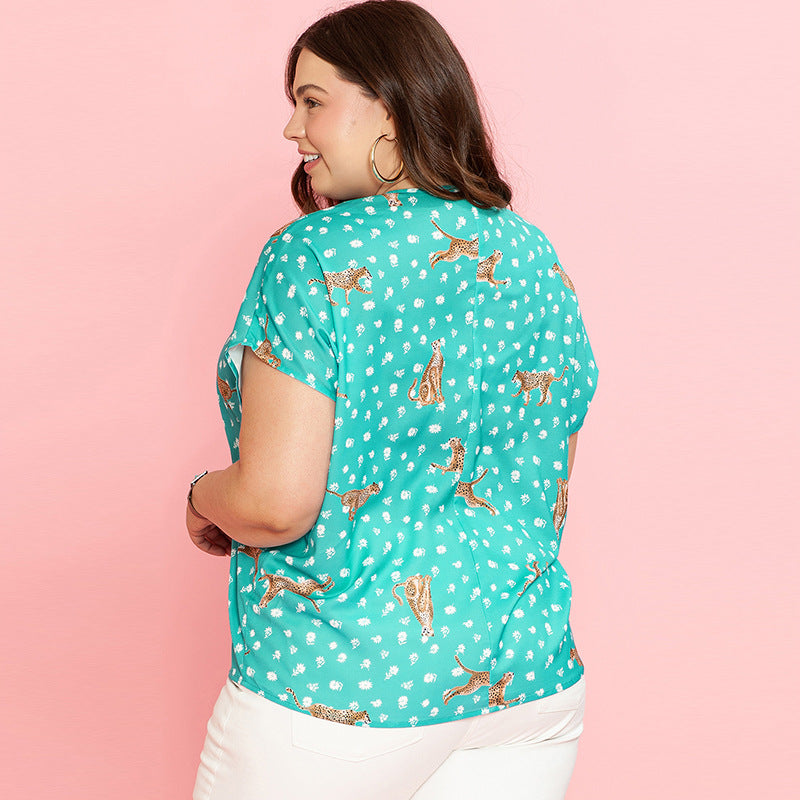 European And American Thin Loose Plus Size Short Sleeve