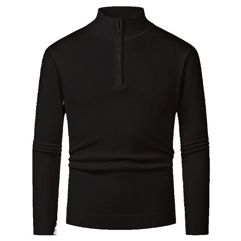 Herre Halv Lynlås Polo Sweater Afslappet Langærmet
