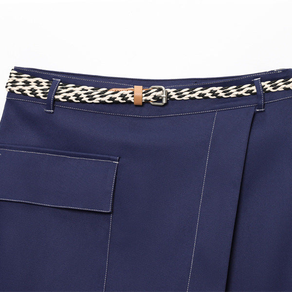 Women's Belt Double Breasted Culottes Short