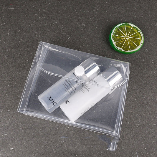 Transparent vandtæt rejse-kit til kosmetik med knapper