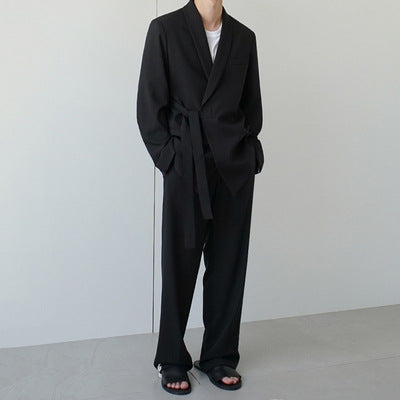 Design Side Belt Suit Men's Jacket