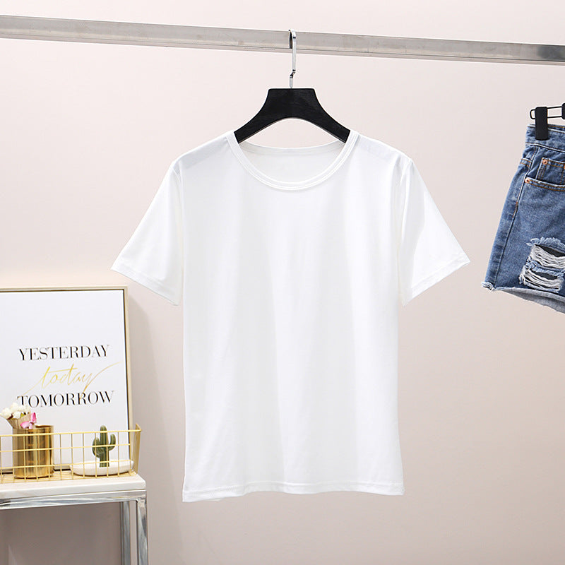 Pure White T Loose Casual Short Sleeve