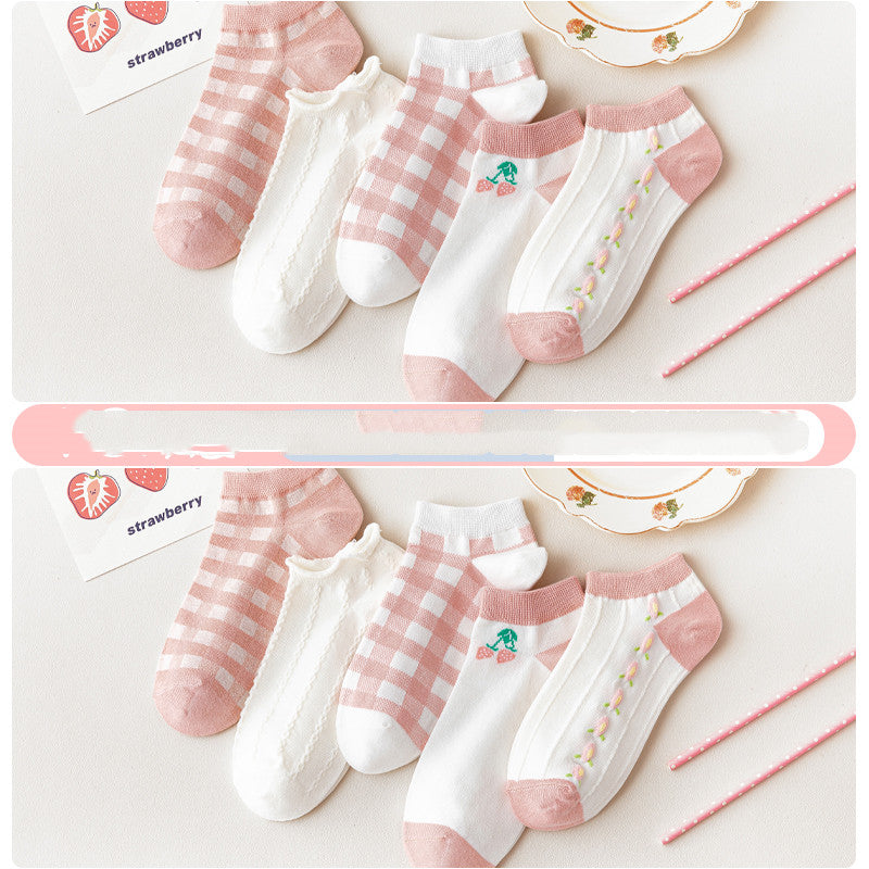 Ladies Cute Cotton Shallow Mouth Invisible Socks