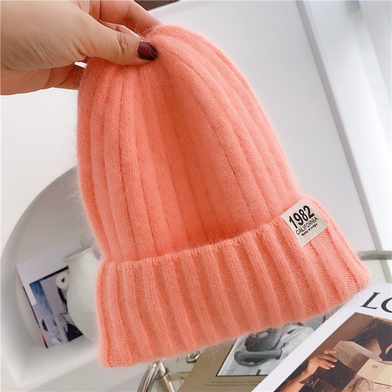 Solid Color Digital Ins Knitted Hat For Warmth