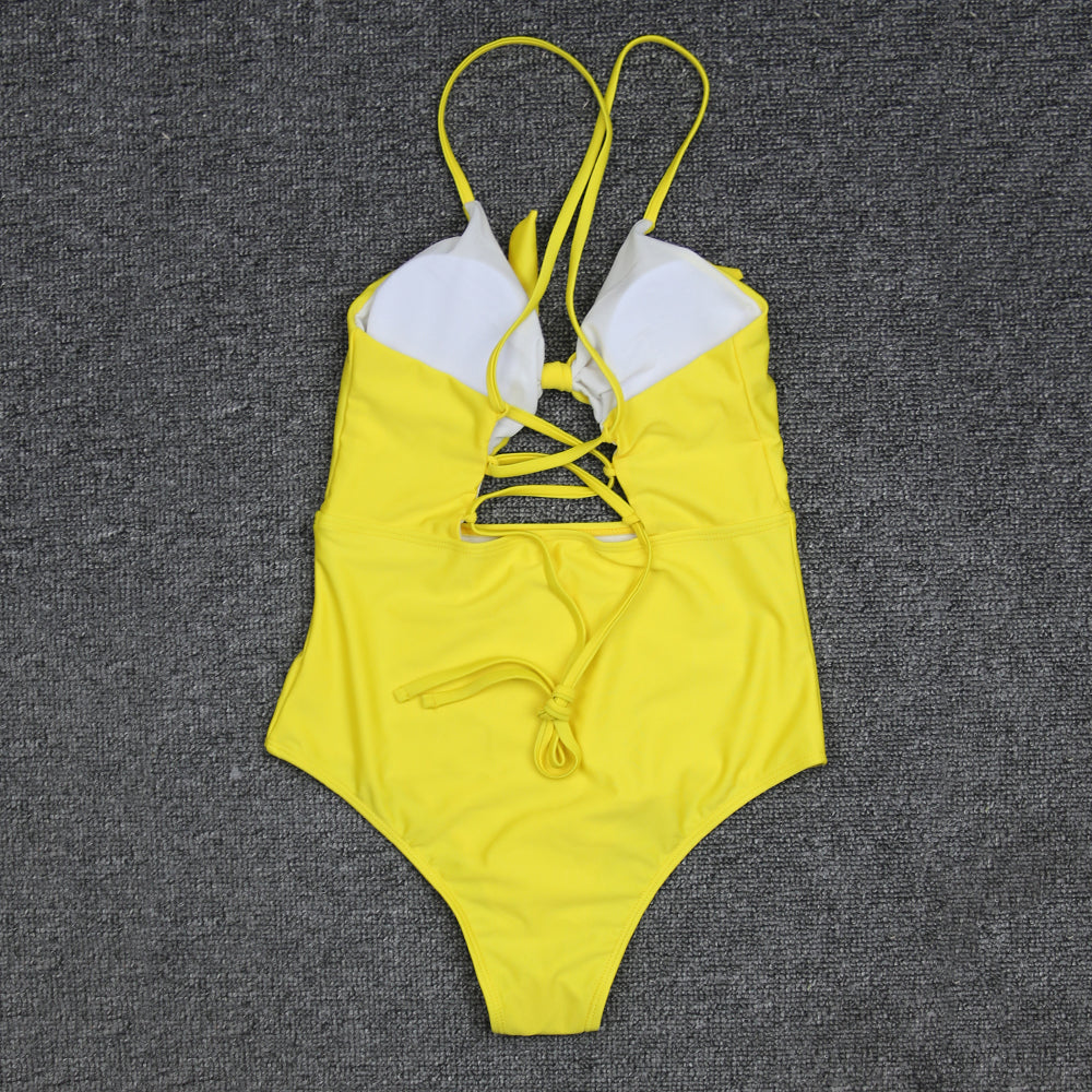 Cross Strap Ladies One-piece Swimsuit
