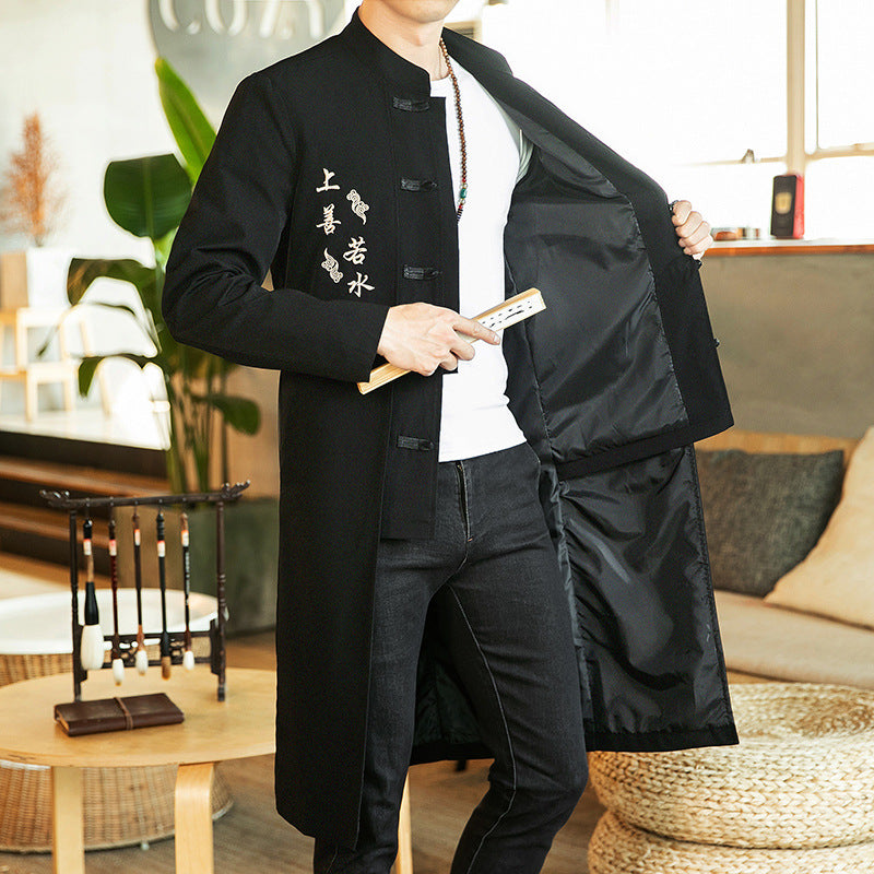 Linen Embroidery Autumn Fake Two Sets Of Long Sleeves