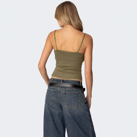 A Low-cut Camisole Exudes A Pure Alluring Charm