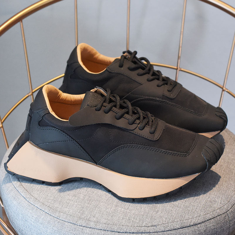Pointy Toe Daddy Shoes Women's Trendy Brand Thick Bottom Ugly Cute Retro