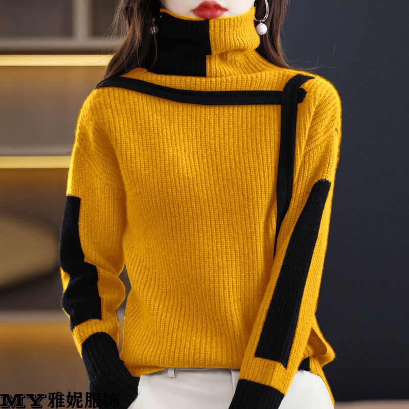 Retro Women's Sweater Turtleneck Autumn And Winter Loose