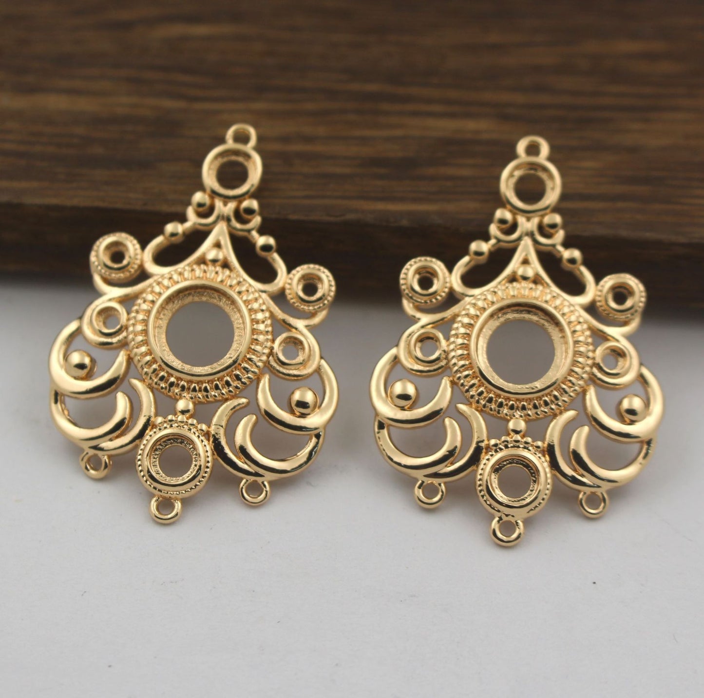 Cast Copper Color Retaining Gold Hollow Pendant