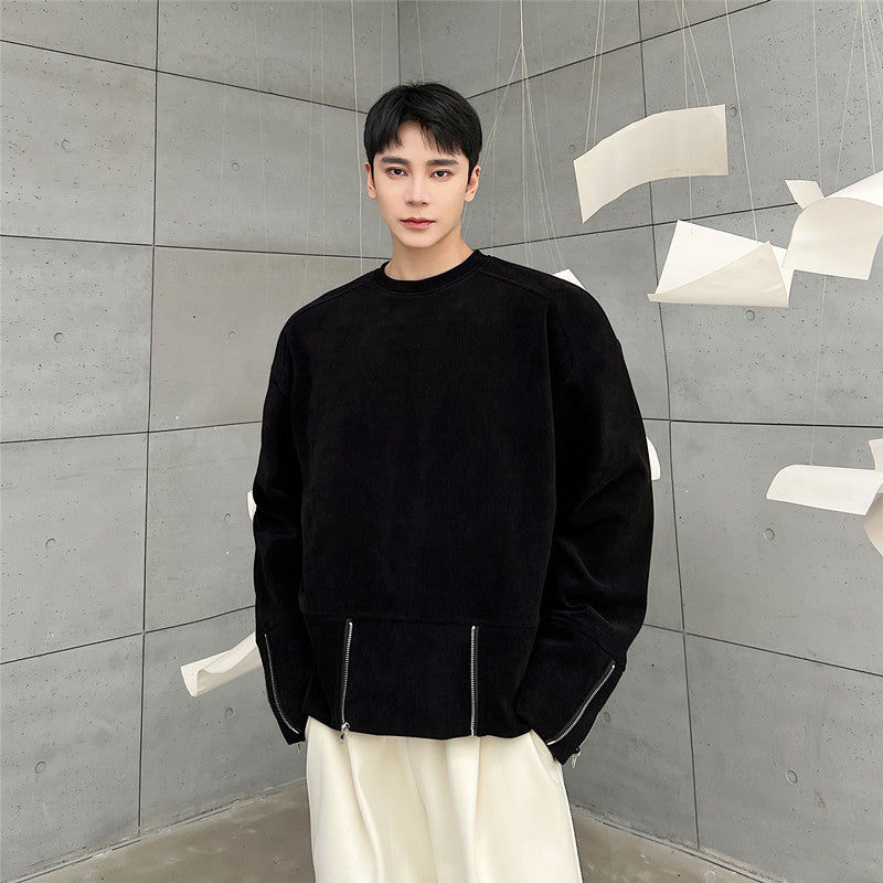 Men's Long Sleeved Round Neck Pullover Top Bottoming Shirt