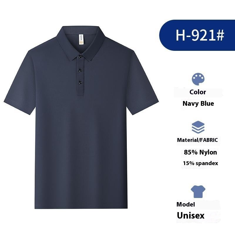 Solid Color Polo Shirt Ice Silk Lapel Short Sleeve Set