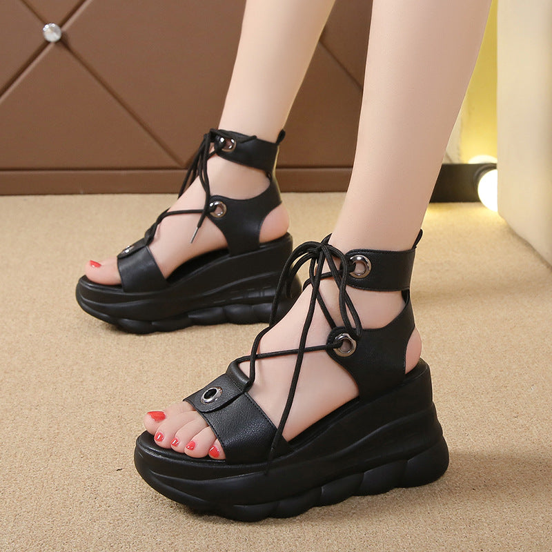 Inner Heightening All-match Fish Mouth Women's Sandals Wedge Platform Platform Shoes