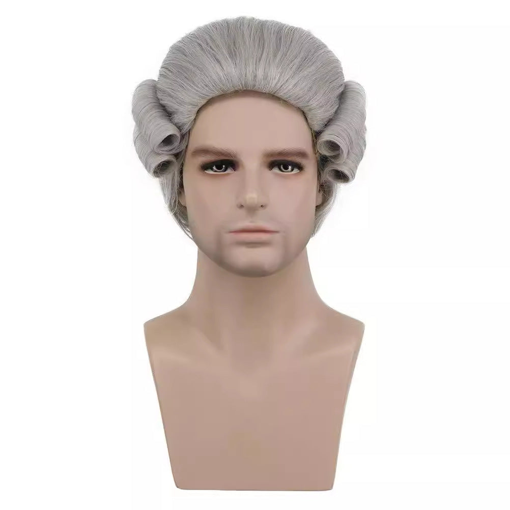 Colonial Male Lawyer Judge Chemical Fiber Wig