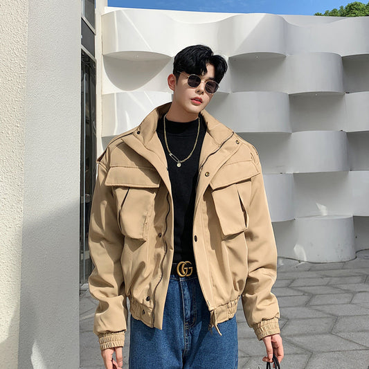Fashion Short Tooling Men's Cotton Jacket