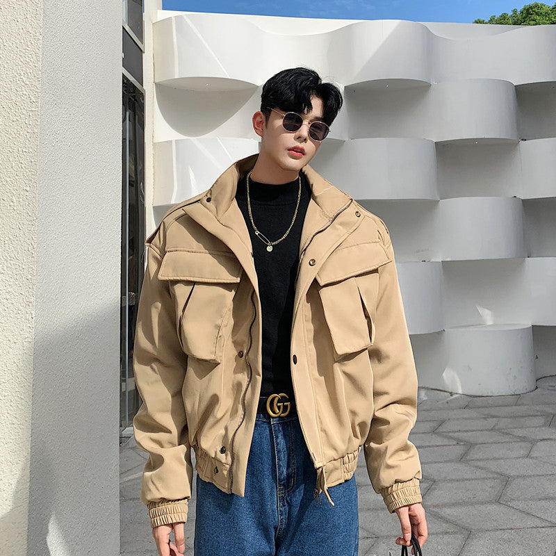 Fashion Short Tooling Men's Cotton Jacket
