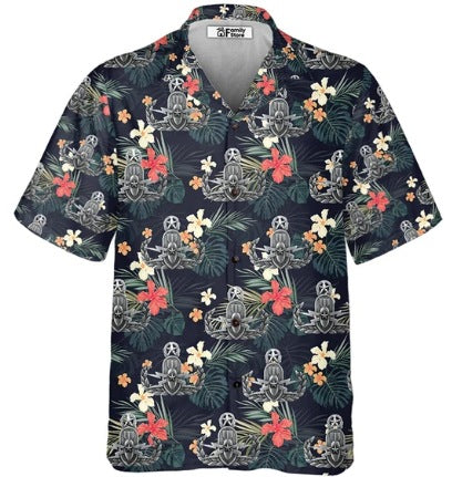 Fiber Men's Short-sleeved Shirt Stretch Printed Shirt