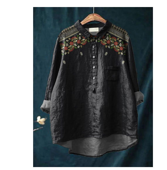 Women's Half Cardigan Pocket T-shirt Top