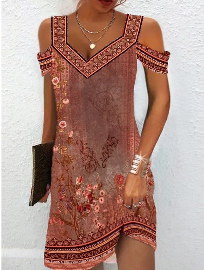 Women's Printed Slim Fitting Dress