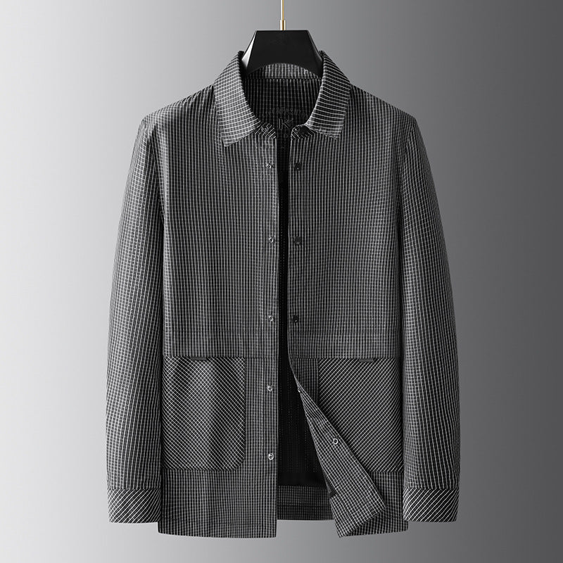 Plus Size Men's Clothing Loose Stand Collar Coat
