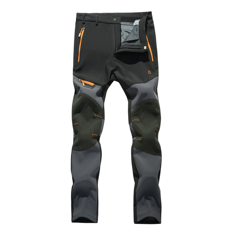 Outdoor Fleece-lined Warm Waterproof Windproof Breathable Climbing Pants