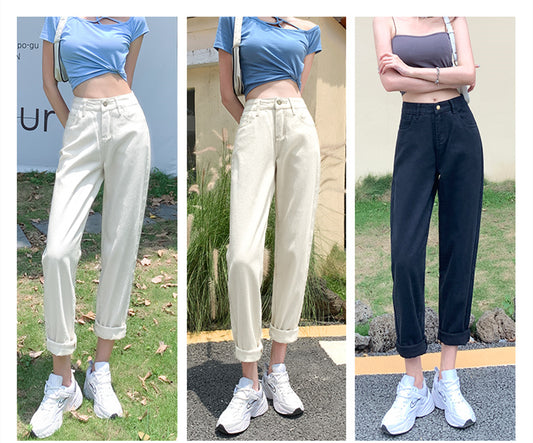 Autumn High-waist Straight-leg Harlan Radish Daddy Women's Pants