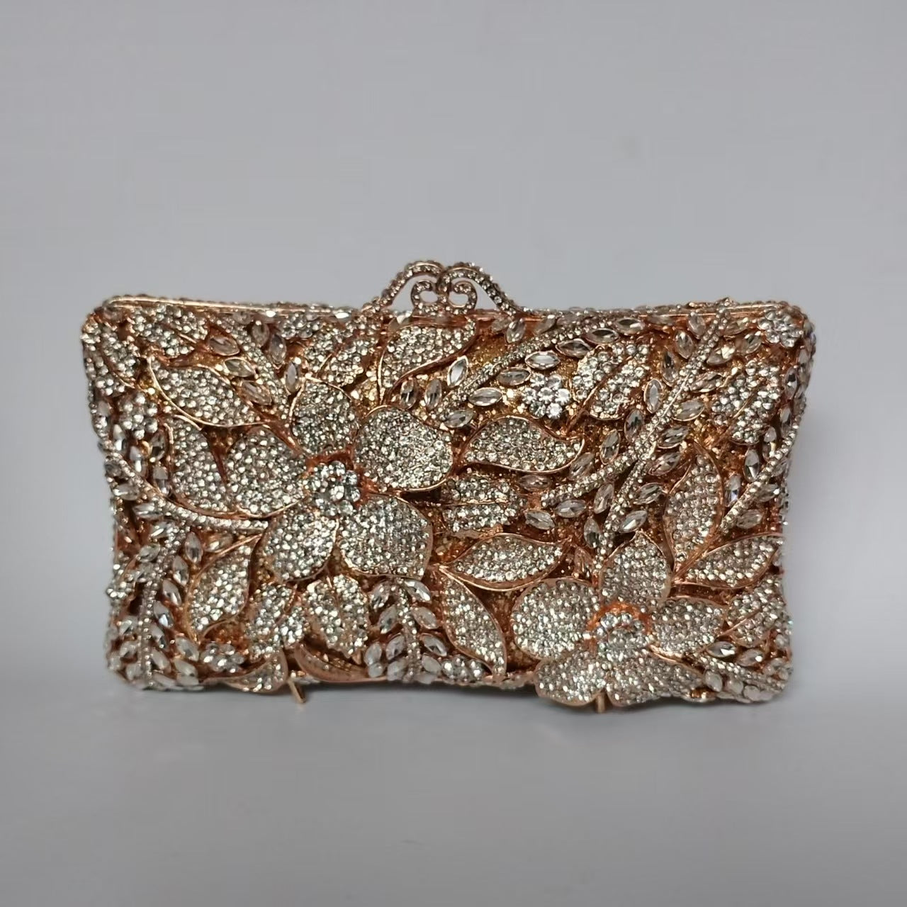 Blomst Diamant Banket Rhinsten Clutch Brude Bryllup Taske