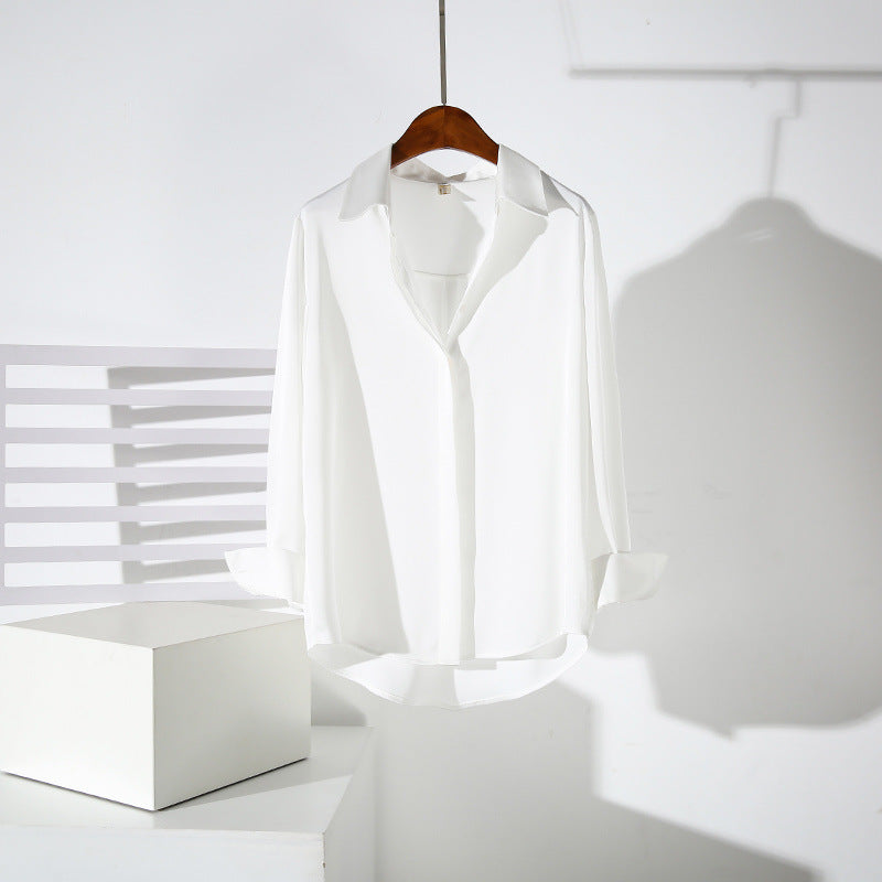 Satin Women's Long-sleeved Professional Anti-wrinkle Shirt