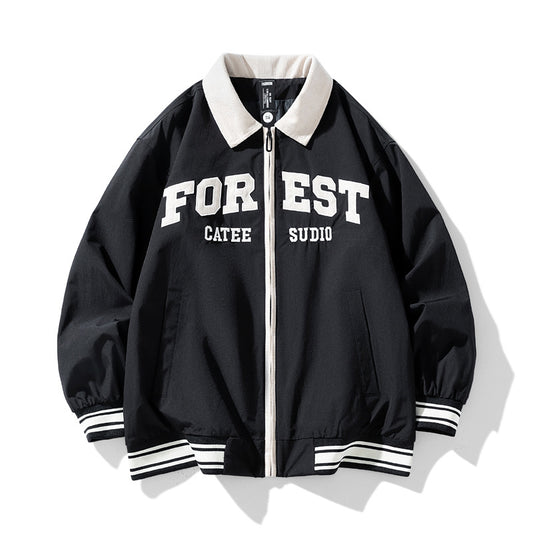 High-end Lapel Baseball Uniform Men's Casual Jacket