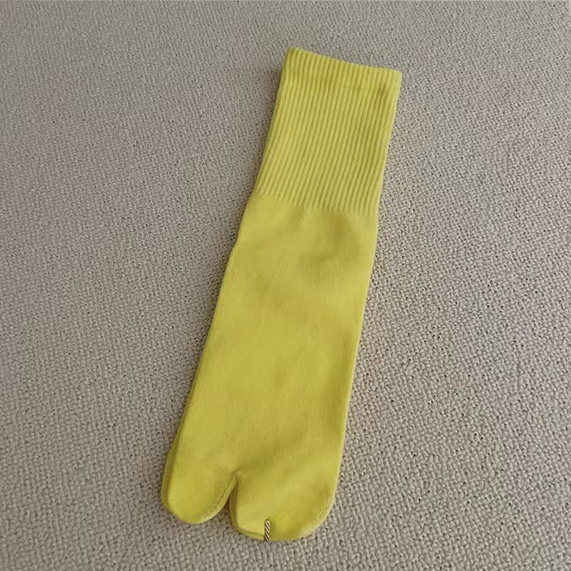 Women's Solid Color Two Toe Summer Socks