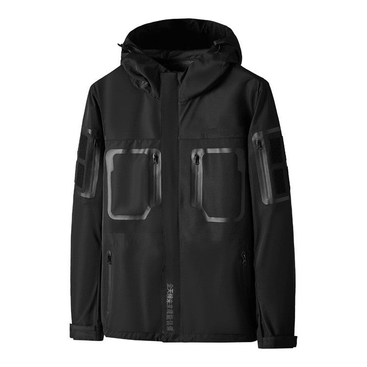 Spring And Autumn Men's Jacket Pressed Rubber Pocket Windbreaker