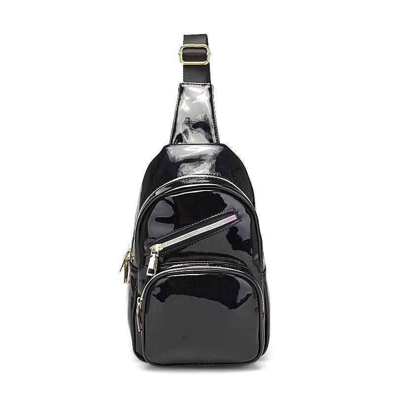 Women's Laser Fashion PU Illusion Shoulder Messenger Bag