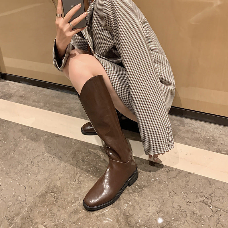 Casual Flat Retro High-top Knight Boots