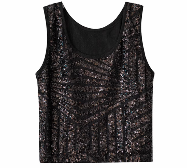 Cropped Nightclub Disco Sleeveless Top