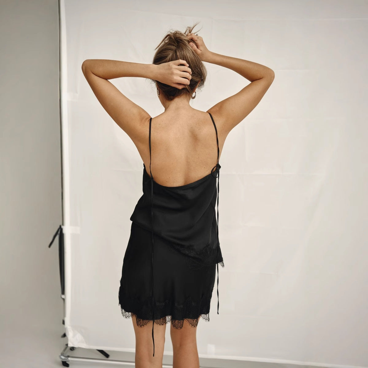 Womens Sexy Lace Trimted Camisole Set