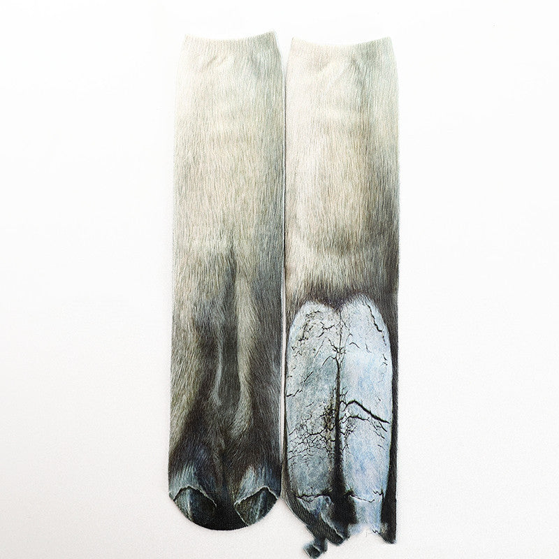 Heat Transfer 3D Printing Socks Animal Hoof Long Tube