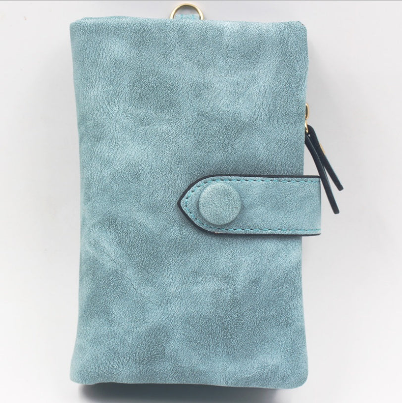 Factory Direct Frosted Purse Female Short Section Korean Student Cute  More Card Lady Wallet Female
