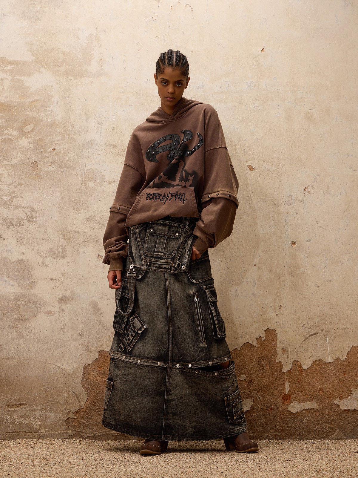 Detachable Denim Suspender Skirt 3-in-1
