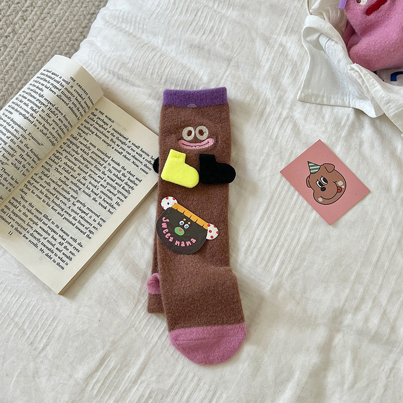 Three-dimensional Two Children's Mid-calf Socks