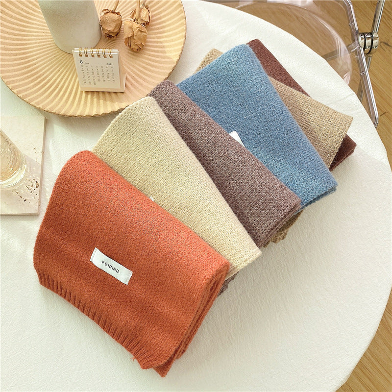 Male And Female Students' Knitted Simple All-match Scarf