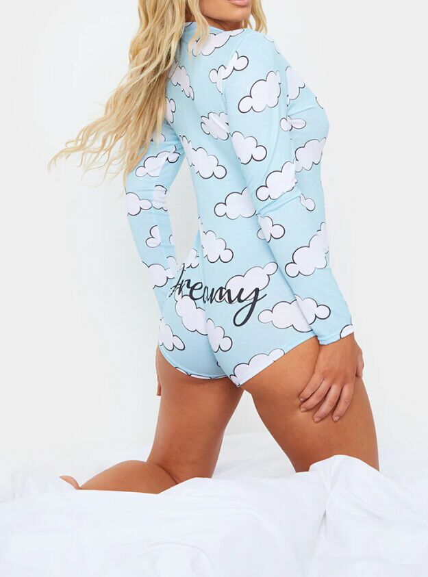 Women's Digital Print Statement Long Sleeve Jumpsuit