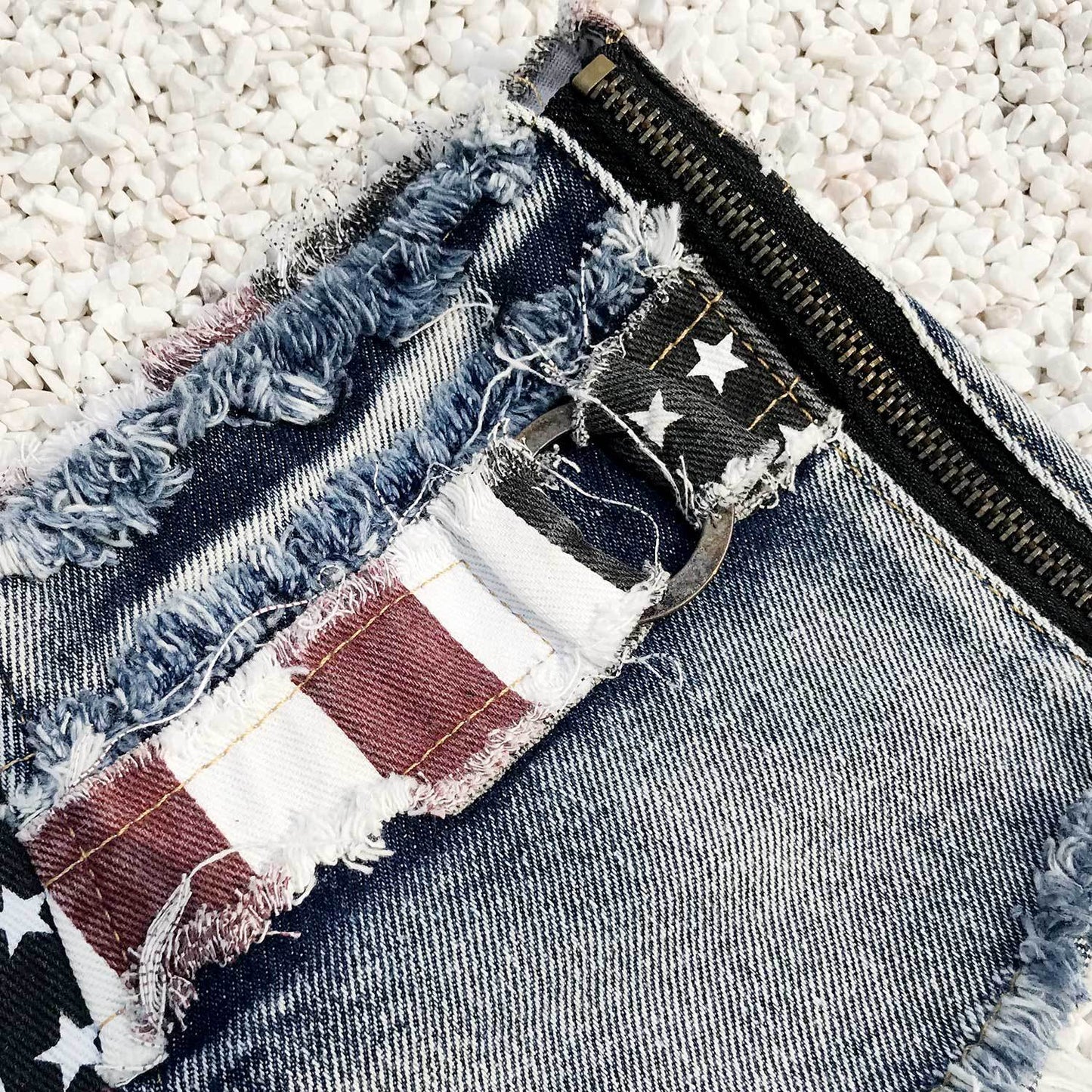 Night club women's sexy national flag low waist hole