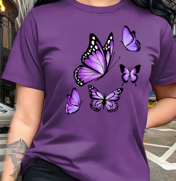 Womens Casual Short-sleeve Crew Neck In Vibrant Colors