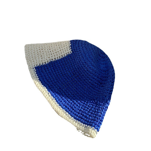 Hollow And Breathable In Summer Blue Panel Bucket Hat