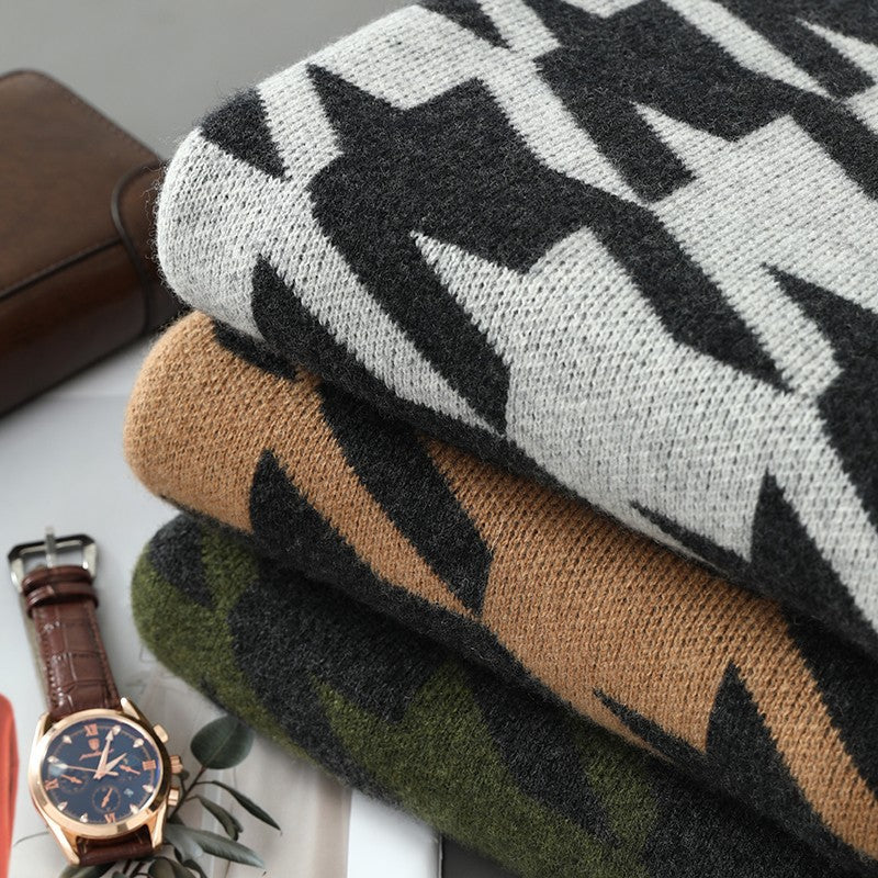 Autumn And Winter New Sweater Men's Round Neck Pullover Thickened