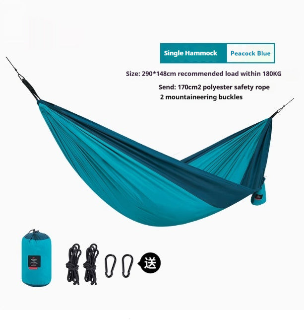 Hængekøje Udendørs Dobbeltsving Anti-Vælte Bærbar Camping Glider