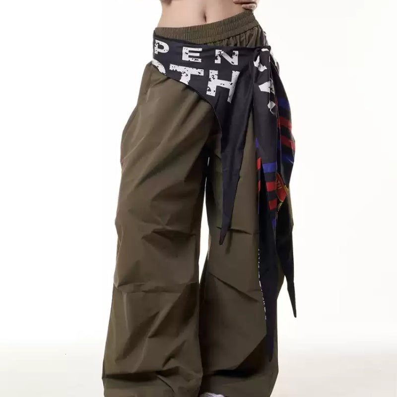 Women's Loose All-match Pleated Casual Pants With Fart Curtain Paratrooper Pants