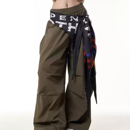 Women's Loose All-match Pleated Casual Pants With Fart Curtain Paratrooper Pants
